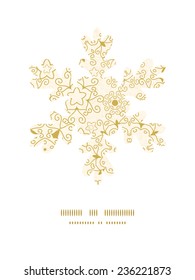 Vector abstract swirls old paper texture Christmas snowflake silhouette pattern frame card template