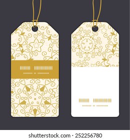Vector abstract swirls old paper texture vertical stripe frame pattern tags set