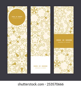Vector abstract swirls old paper texture vertical banners set pattern background