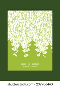 Vector abstract swirls texture Christmas tree silhouette pattern frame card template