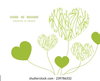Vector abstract swirls texture heart symbol frame pattern invitation greeting card template