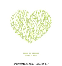 Vector abstract swirls texture heart silhouette pattern frame