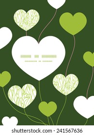 Vector abstract swirls texture heart symbol frame pattern invitation greeting card template