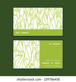 Vector abstract swirls texture horizontal stripe frame pattern business cards set