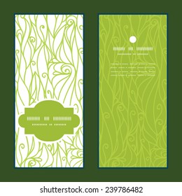 Vector abstract swirls texture vertical frame pattern invitation greeting cards set