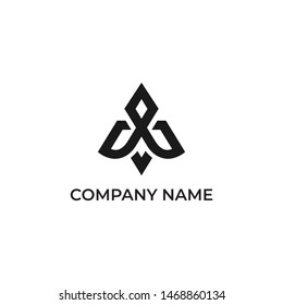 Vector abstract symbol design for logo company airplane and modern flat simple