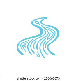 Vector abstract symbol of the river. Abstract for