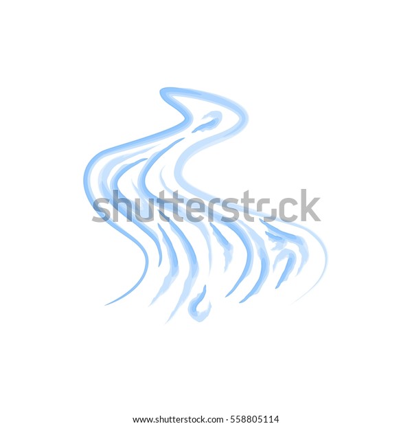 Vector Abstract Symbol River Drawing Watercolors Stock Vector (Royalty ...