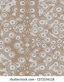 Vector abstract symmetric seamless pattern of  textures of  butterfly wings gray, beige  close-up as background. The texture of the butterfly wing . The image with mirror effect. Kaleidoscopic design