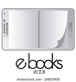Vector Abstract Tablet And Book White Isolated