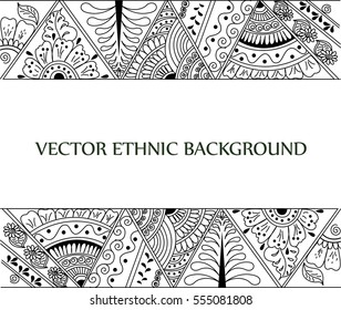 Vector abstract tattoo background. Isolated ethnic pattern for design.