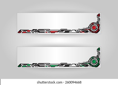 Vector abstract tech banners. Two color schemes.