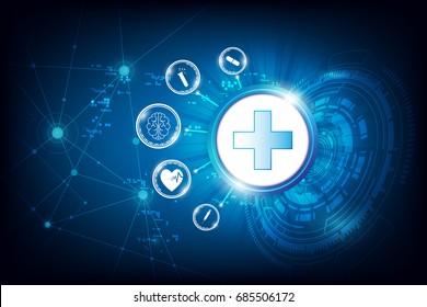 Vector Abstract Tech Health Care Innovation Concept Background