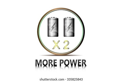vector abstract tech power double battery design innovation concept