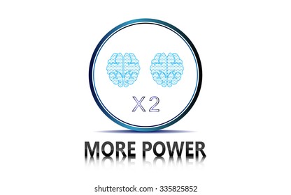vector abstract tech power double brain design innovation concept