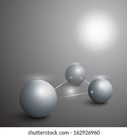Vector Abstract Techno Energy Background with Ball and Rays