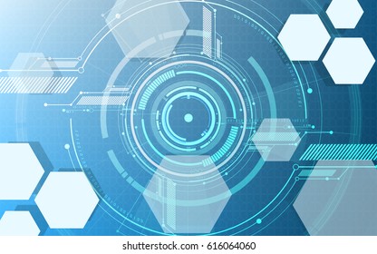 Vector abstract technological digital hexagonal display background design