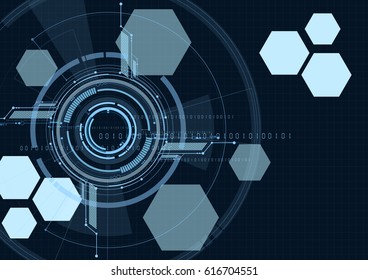 Vector abstract technological hexagon display background design