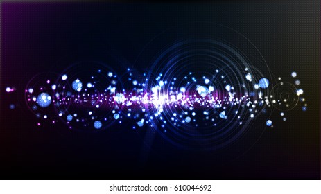 Vector abstract technological illuminated wave background design