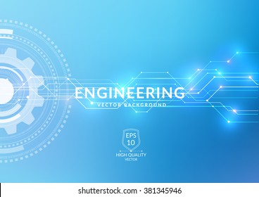 Vector abstract technology background with communication concept - rounds, circles and hexagons - website banner.