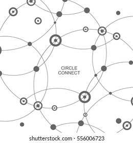 Vector abstract technology background with connect circle and dot.