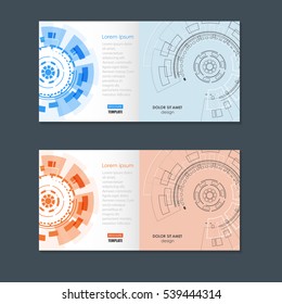 Vector abstract technology brochure with dots and line.
