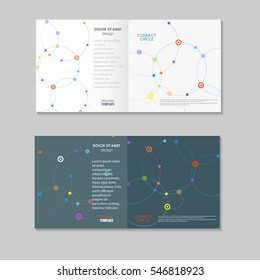 Vector abstract technology brochure with dots and line.