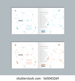 Vector abstract technology brochure with dots and line.