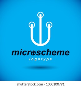 Vector abstract technology circuit board. High tech digital scheme of electronic device. Technology microchip logo.