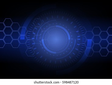 Vector abstract technology circuit hexagons background banner illustration