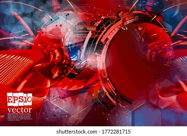 Vector of abstract technology concept background, 3D illustration