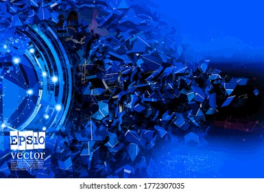 Vector of abstract technology concept background, 3D illustration