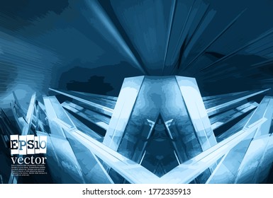 Vector of abstract technology concept background, 3D illustration