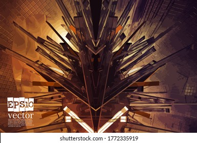 Vector of abstract technology concept background, 3D illustration