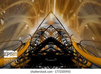Vector of abstract technology concept background, 3D illustration