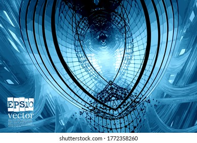Vector of abstract technology concept background, 3D illustration
