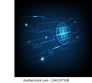 Vector Abstract technology concept, Illustration technology dark blue color background