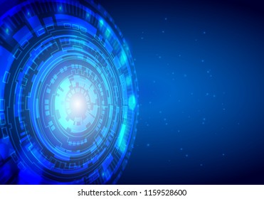Vector abstract technology design on blue background.