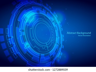 Vector abstract technology design on blue background.