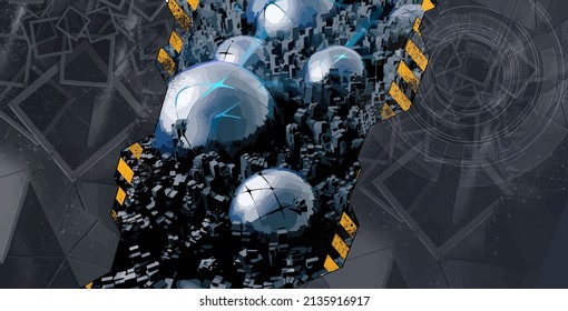 Abstrakte Vektortechnologie, digitaler High-Tech-Hintergrund