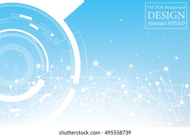 Vector Abstract technology digital hi-tech on blue background. Digital technology concept.  copy space