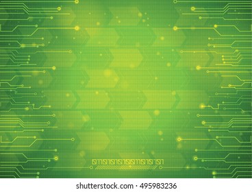 Vector Abstract technology digital hi-tech on green color background. Digital technology concept 