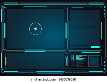 Vector abstract technology future interface hud control panel design.