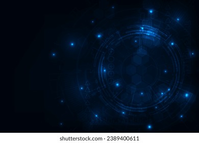 Vector abstract technology with hexagones geometric bacground.