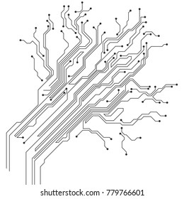 Vector abstract technology illustration with circuit board. High tech digital scheme of electronic device.