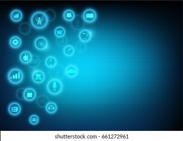 Vector abstract technology innovation icon concept.