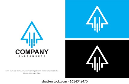 vector Abstract technology logo, design concept, emblem, icon, flat logotype element for template.