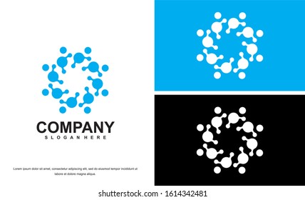 vector Abstract technology logo, design concept, emblem, icon, flat logotype element for template.
