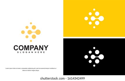 vector Abstract technology logo, design concept, emblem, icon, flat logotype element for template.