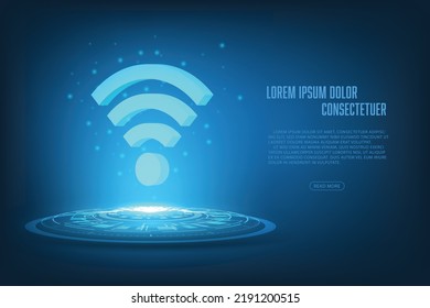 Vector abstract technology wifi concept design for banner background.